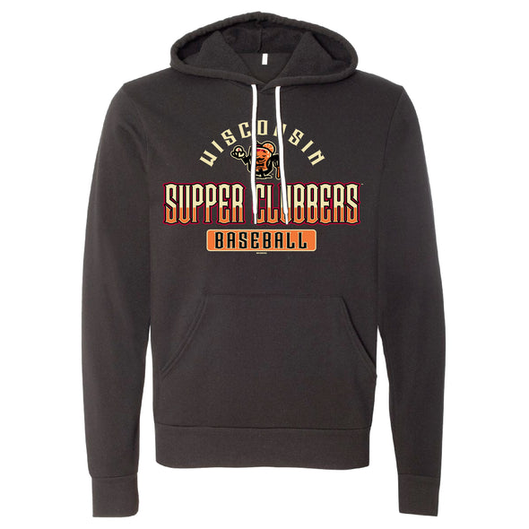 Wisconsin Supper Clubbers Black Heather Sponge Fleece Hoodie