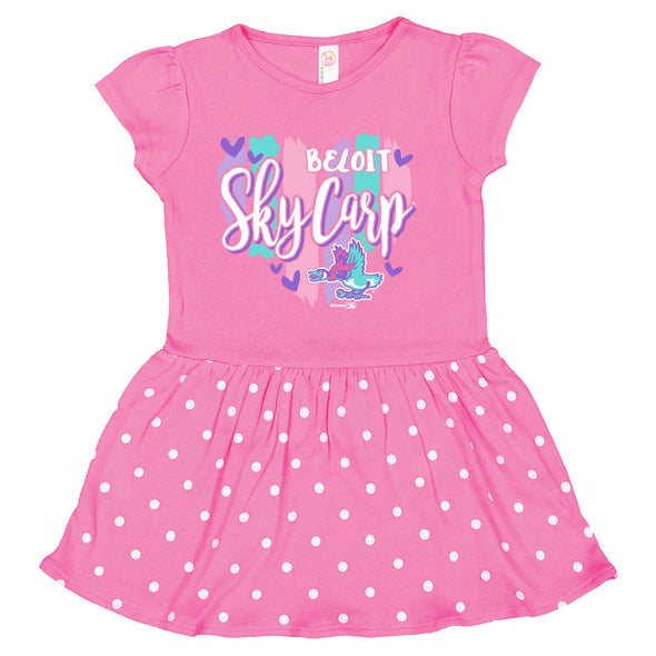 Beloit Sky Carp Raspberry/White Toddler Rib Dress